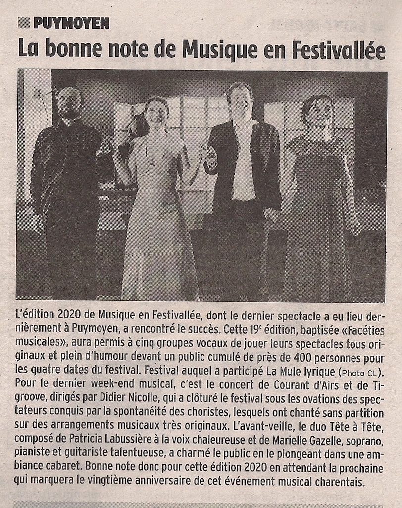 La bonne note de Musique en Festivallée